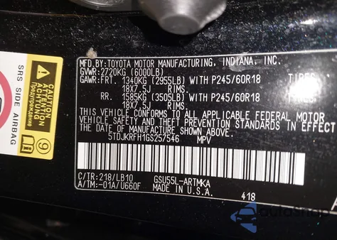 2016 Toyota Highlander Xle V6 z USA, uszkodzony, nr VIN 5TDJKRFH1GS257546